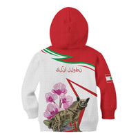 Lebanon Striped Hyena Kid Hoodie With Cyclamen Flowers - Wonder Print Shop