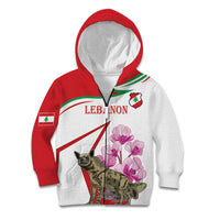 Lebanon Striped Hyena Kid Hoodie With Cyclamen Flowers - Wonder Print Shop