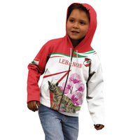 Lebanon Striped Hyena Kid Hoodie With Cyclamen Flowers - Wonder Print Shop