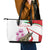 Lebanon Striped Hyena Leather Tote Bag With Cyclamen Flowers - Wonder Print Shop