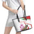 Lebanon Striped Hyena Leather Tote Bag With Cyclamen Flowers - Wonder Print Shop