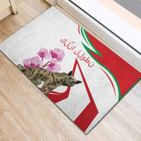 Lebanon Striped Hyena Rubber Doormat With Cyclamen Flowers - Wonder Print Shop