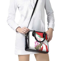 Lebanon Striped Hyena Shoulder Handbag With Cyclamen Flowers