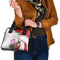 Lebanon Striped Hyena Shoulder Handbag With Cyclamen Flowers
