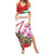 Lebanon Striped Hyena Summer Maxi Dress With Cyclamen Flowers - Wonder Print Shop