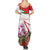 Lebanon Striped Hyena Summer Maxi Dress With Cyclamen Flowers - Wonder Print Shop