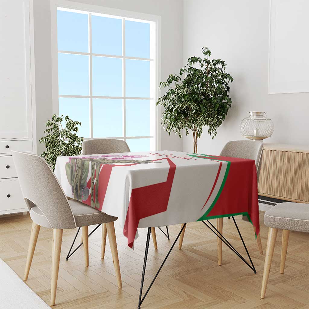 Lebanon Striped Hyena Tablecloth With Cyclamen Flowers - Wonder Print Shop