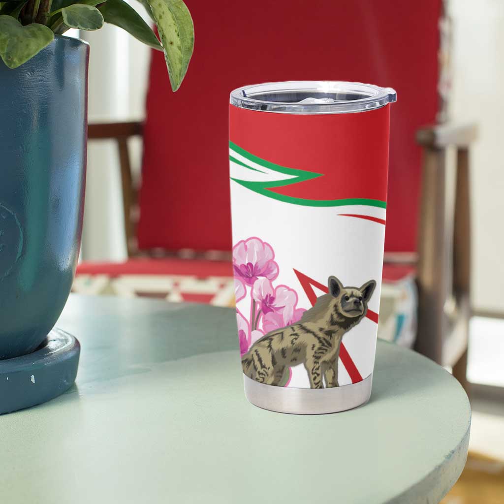 Lebanon Striped Hyena Tumbler Cup With Cyclamen Flowers - Wonder Print Shop