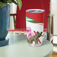 Lebanon Striped Hyena Tumbler Cup With Cyclamen Flowers - Wonder Print Shop