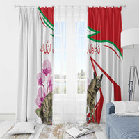 Lebanon Striped Hyena Window Curtain With Cyclamen Flowers - Wonder Print Shop