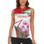 Lebanon Striped Hyena Women Sleeveless Polo Shirt With Cyclamen Flowers - Wonder Print Shop
