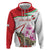 Lebanon Striped Hyena Zip Hoodie With Cyclamen Flowers - Wonder Print Shop