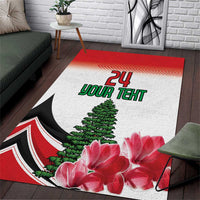 Custom Lebanon Independence Day Area Rug Cyclamen Flowers Blooming - Wonder Print Shop