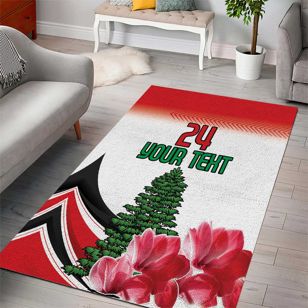 Custom Lebanon Independence Day Area Rug Cyclamen Flowers Blooming - Wonder Print Shop