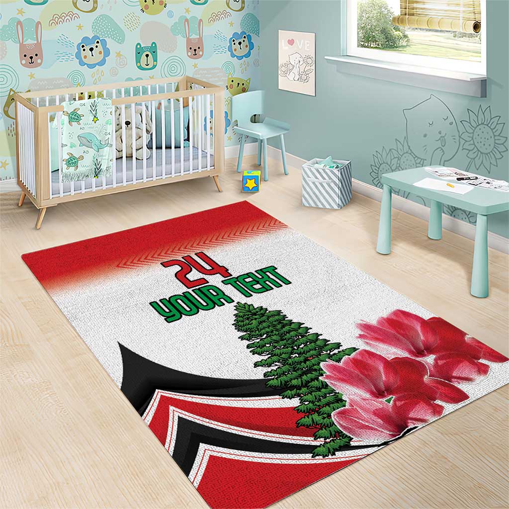 Custom Lebanon Independence Day Area Rug Cyclamen Flowers Blooming - Wonder Print Shop