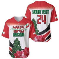 Custom Lebanon Independence Day Baseball Jersey Cyclamen Flowers Blooming - Wonder Print Shop