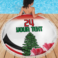 Custom Lebanon Independence Day Beach Blanket Cyclamen Flowers Blooming - Wonder Print Shop