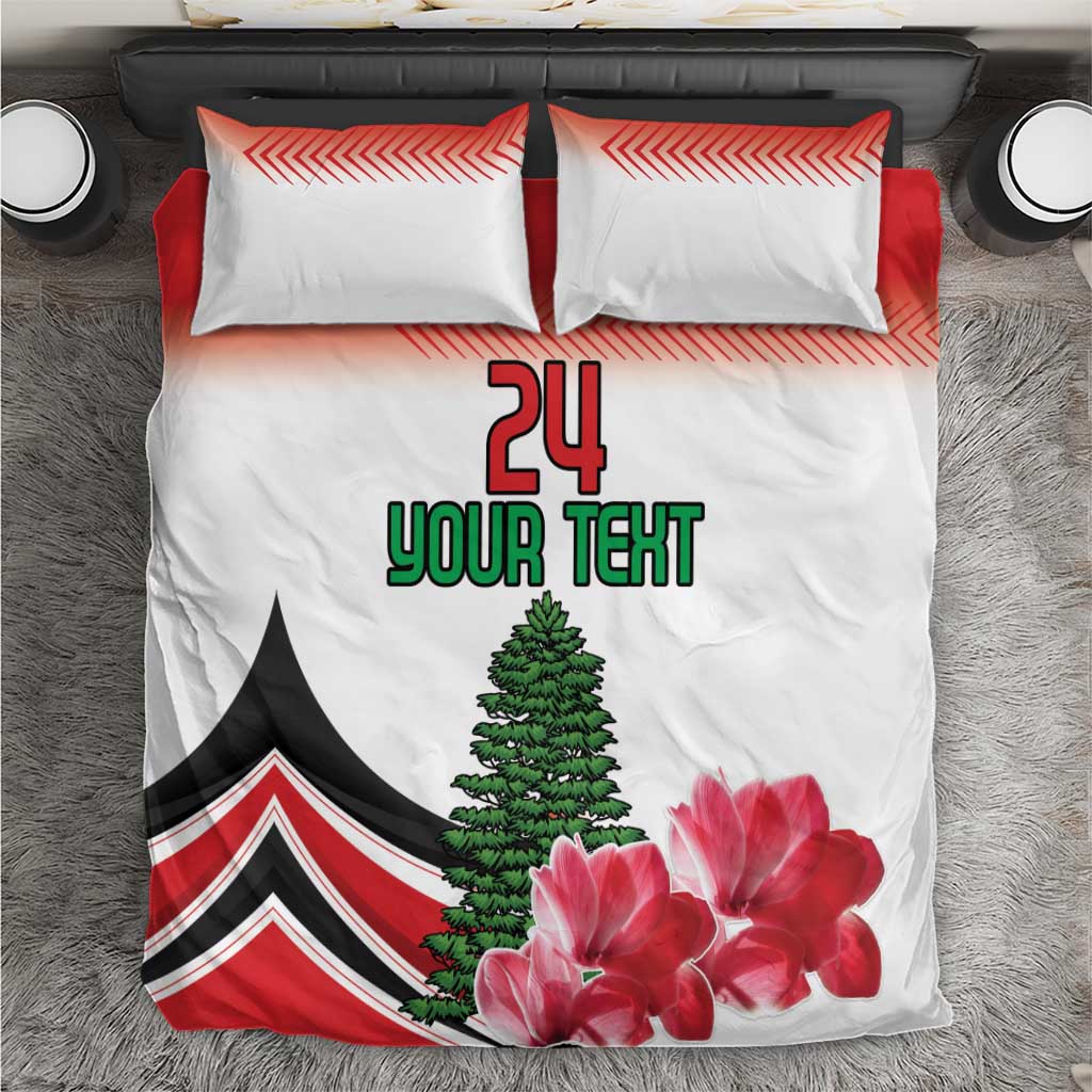 Custom Lebanon Independence Day Bedding Set Cyclamen Flowers Blooming - Wonder Print Shop