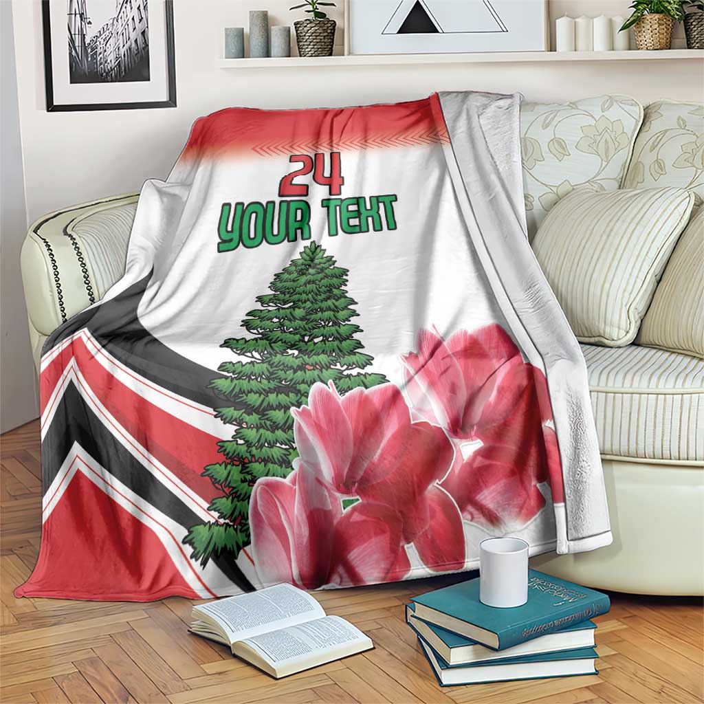 Custom Lebanon Independence Day Blanket Cyclamen Flowers Blooming
