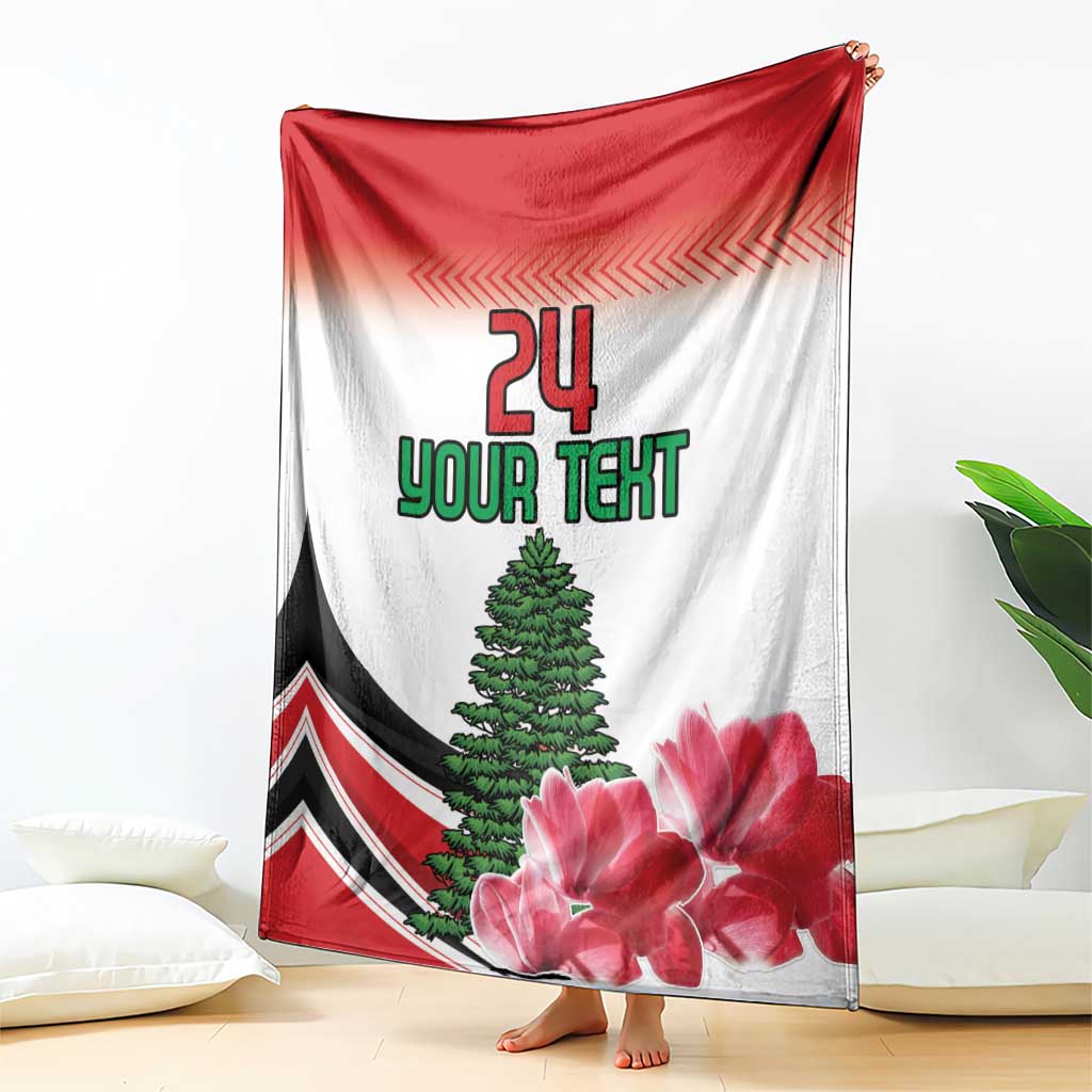 Custom Lebanon Independence Day Blanket Cyclamen Flowers Blooming