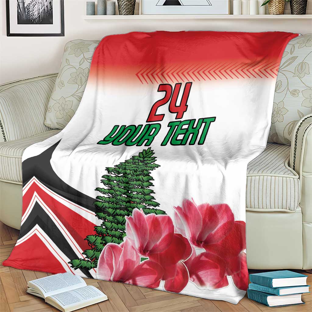 Custom Lebanon Independence Day Blanket Cyclamen Flowers Blooming
