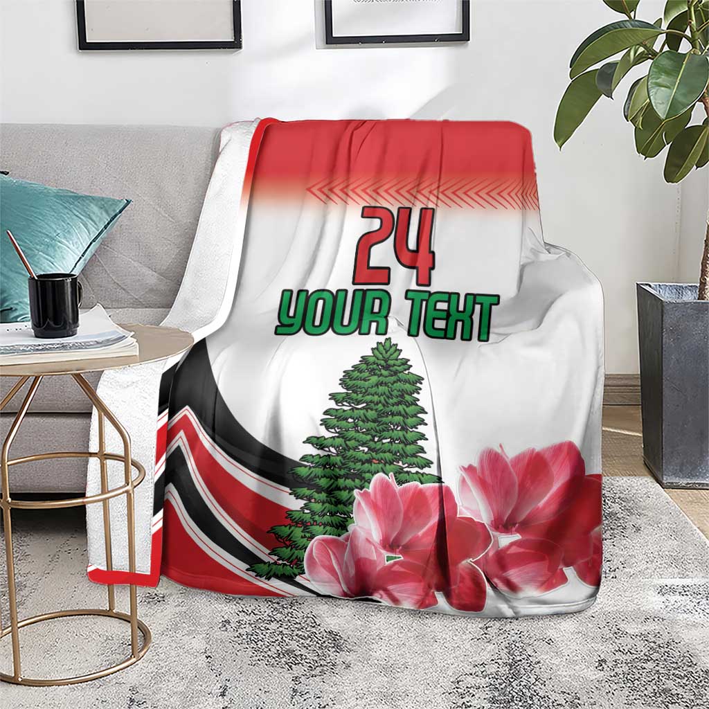 Custom Lebanon Independence Day Blanket Cyclamen Flowers Blooming