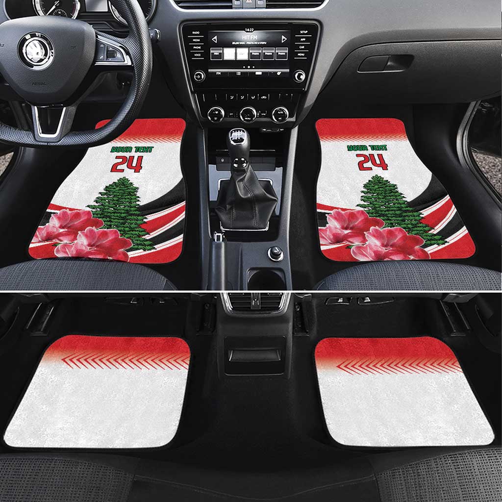 Custom Lebanon Independence Day Car Mats Cyclamen Flowers Blooming - Wonder Print Shop