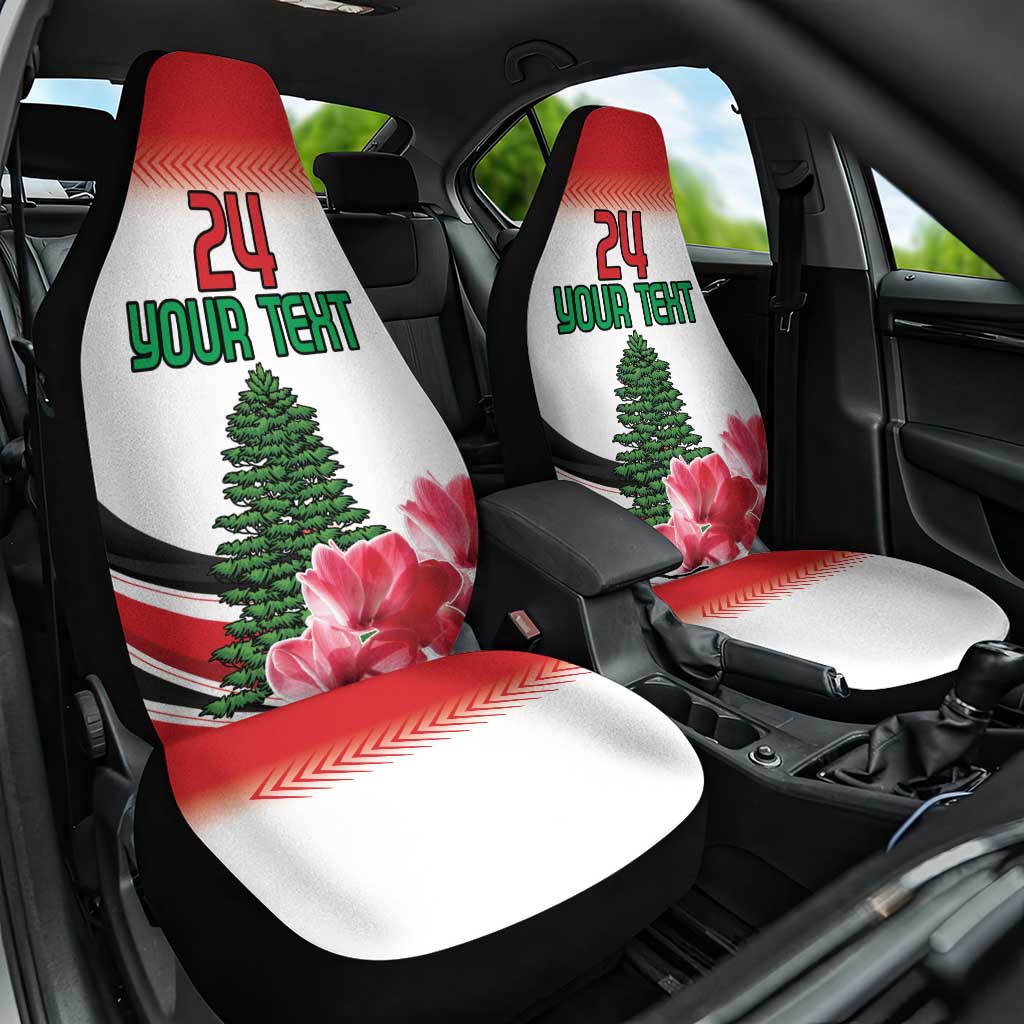 Custom Lebanon Independence Day Car Seat Cover Cyclamen Flowers Blooming - Wonder Print Shop