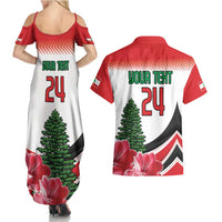 Custom Lebanon Independence Day Couples Matching Summer Maxi Dress and Hawaiian Shirt Cyclamen Flowers Blooming - Wonder Print Shop