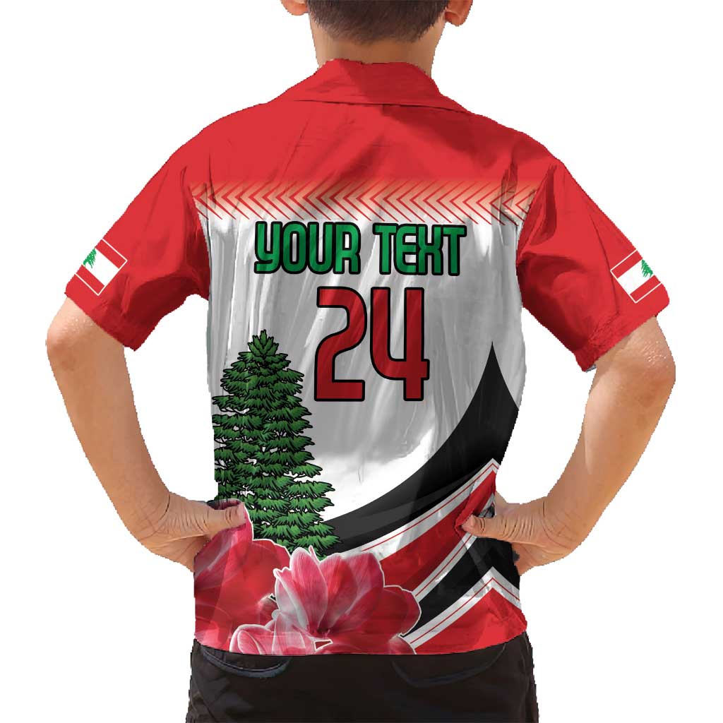 Custom Lebanon Independence Day Family Matching Long Sleeve Bodycon Dress and Hawaiian Shirt Cyclamen Flowers Blooming - Wonder Print Shop