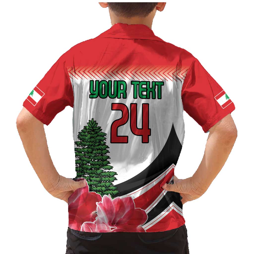 Custom Lebanon Independence Day Family Matching Mermaid Dress and Hawaiian Shirt Cyclamen Flowers Blooming - Wonder Print Shop