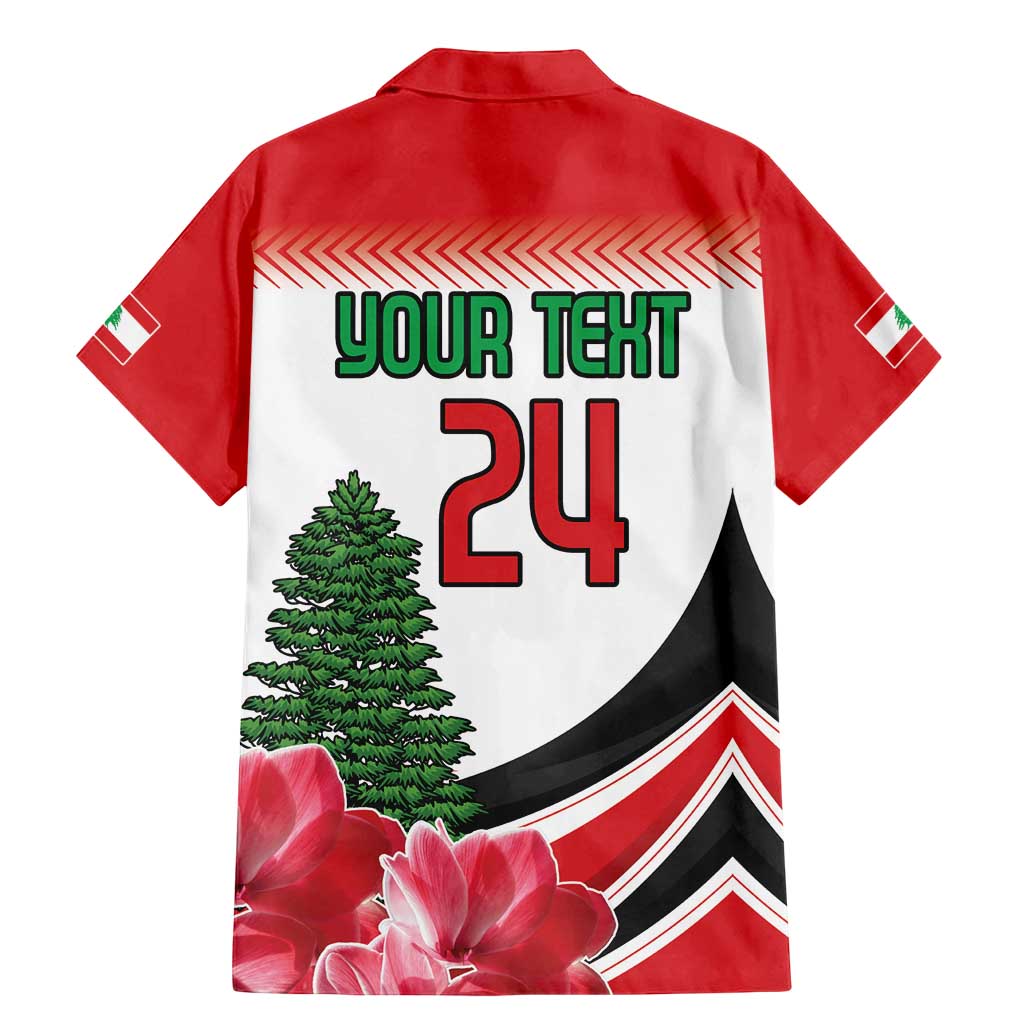 Custom Lebanon Independence Day Family Matching Mermaid Dress and Hawaiian Shirt Cyclamen Flowers Blooming - Wonder Print Shop