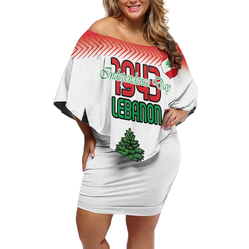 Custom Lebanon Independence Day Family Matching Off Shoulder Short Dress and Hawaiian Shirt Cyclamen Flowers Blooming - Wonder Print Shop