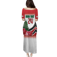 Custom Lebanon Independence Day Family Matching Puletasi and Hawaiian Shirt Cyclamen Flowers Blooming - Wonder Print Shop