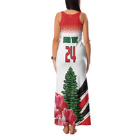 Custom Lebanon Independence Day Family Matching Tank Maxi Dress and Hawaiian Shirt Cyclamen Flowers Blooming - Wonder Print Shop