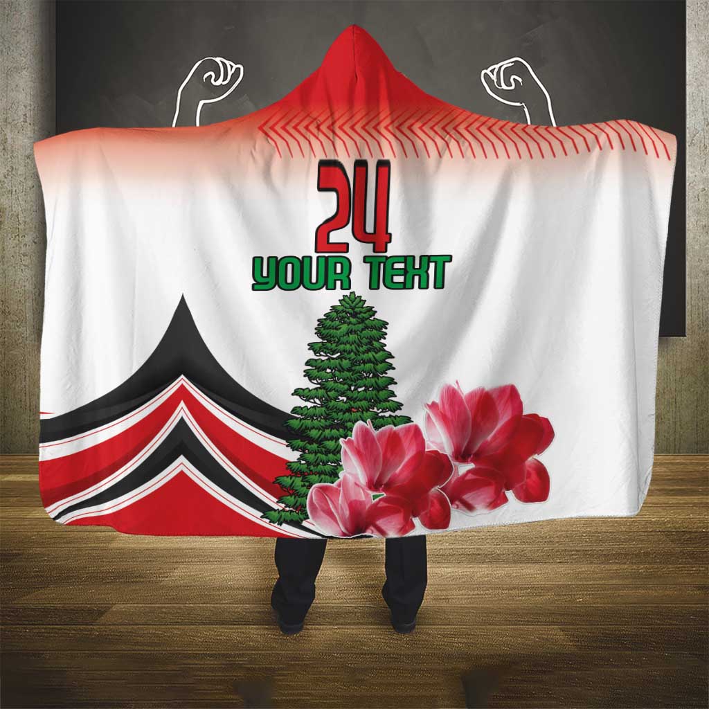 Custom Lebanon Independence Day Hooded Blanket Cyclamen Flowers Blooming
