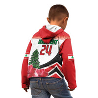 Custom Lebanon Independence Day Kid Hoodie Cyclamen Flowers Blooming - Wonder Print Shop