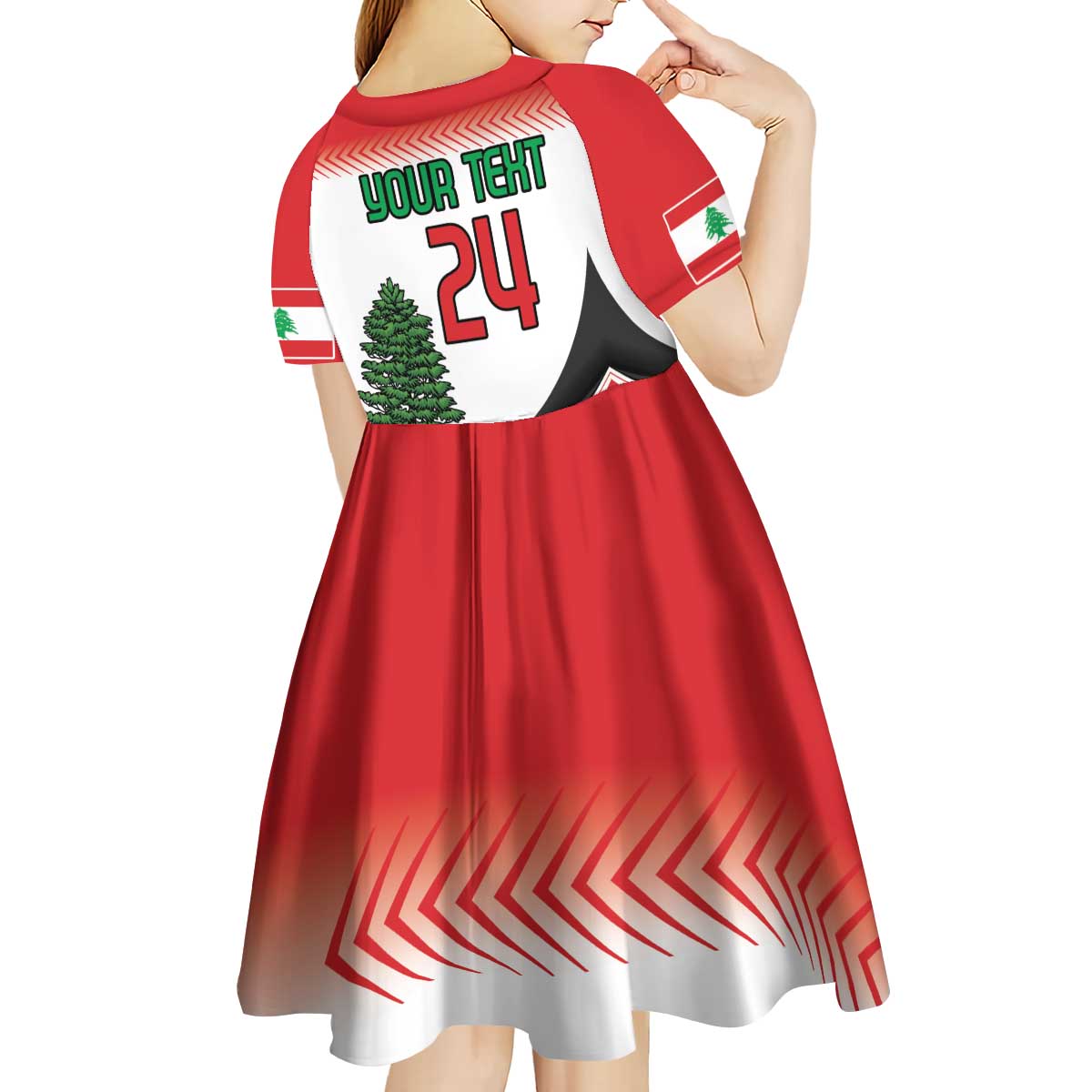 Custom Lebanon Independence Day Kid Short Sleeve Dress Cyclamen Flowers Blooming - Wonder Print Shop