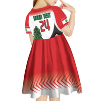 Custom Lebanon Independence Day Kid Short Sleeve Dress Cyclamen Flowers Blooming - Wonder Print Shop