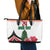 Custom Lebanon Independence Day Leather Tote Bag Cyclamen Flowers Blooming - Wonder Print Shop