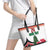 Custom Lebanon Independence Day Leather Tote Bag Cyclamen Flowers Blooming - Wonder Print Shop