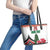 Custom Lebanon Independence Day Leather Tote Bag Cyclamen Flowers Blooming - Wonder Print Shop