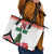 Custom Lebanon Independence Day Leather Tote Bag Cyclamen Flowers Blooming - Wonder Print Shop