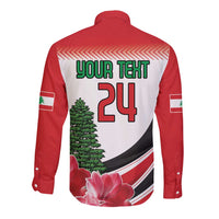 Custom Lebanon Independence Day Long Sleeve Button Shirt Cyclamen Flowers Blooming - Wonder Print Shop