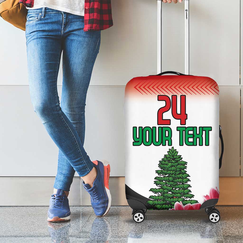 Custom Lebanon Independence Day Luggage Cover Cyclamen Flowers Blooming - Wonder Print Shop