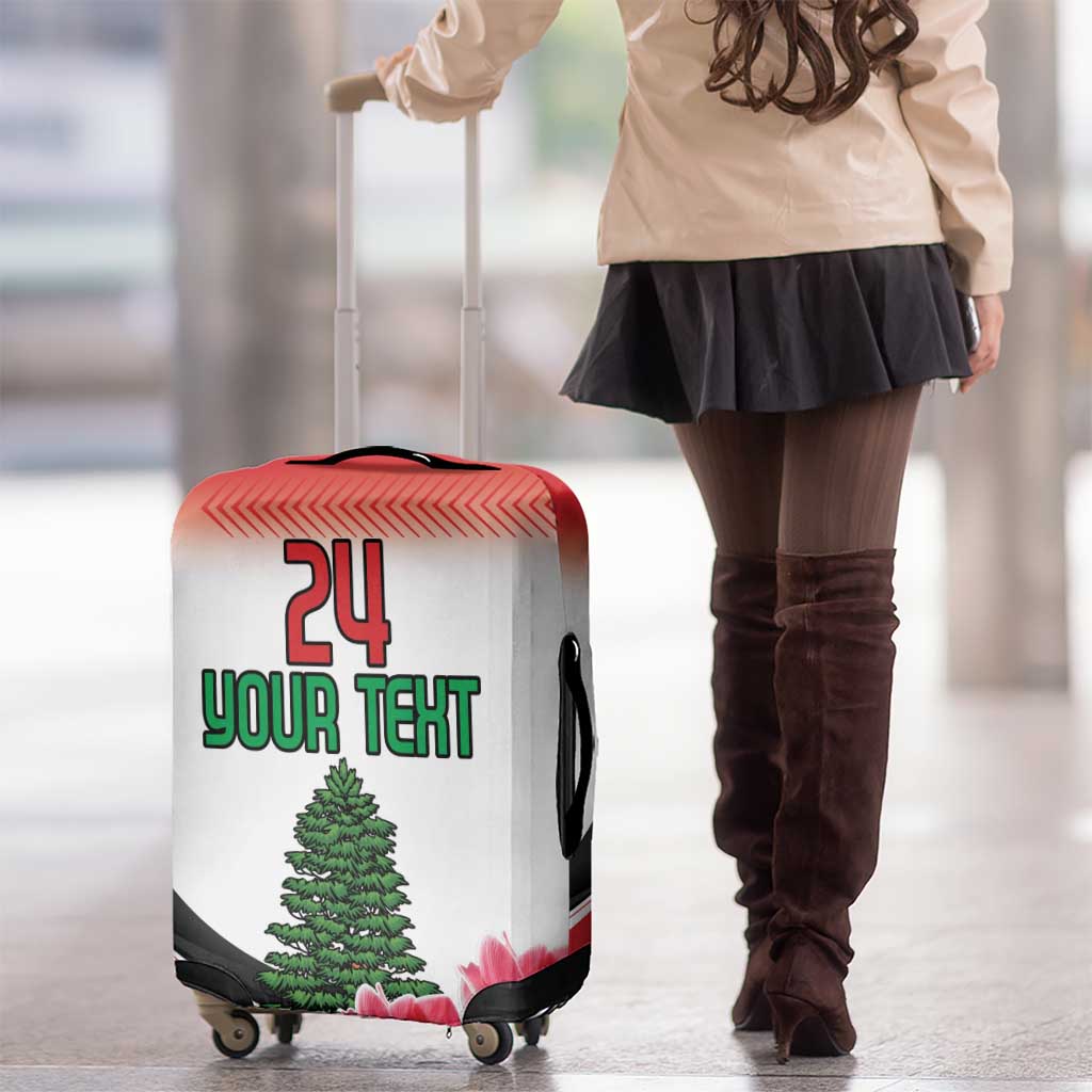 Custom Lebanon Independence Day Luggage Cover Cyclamen Flowers Blooming - Wonder Print Shop