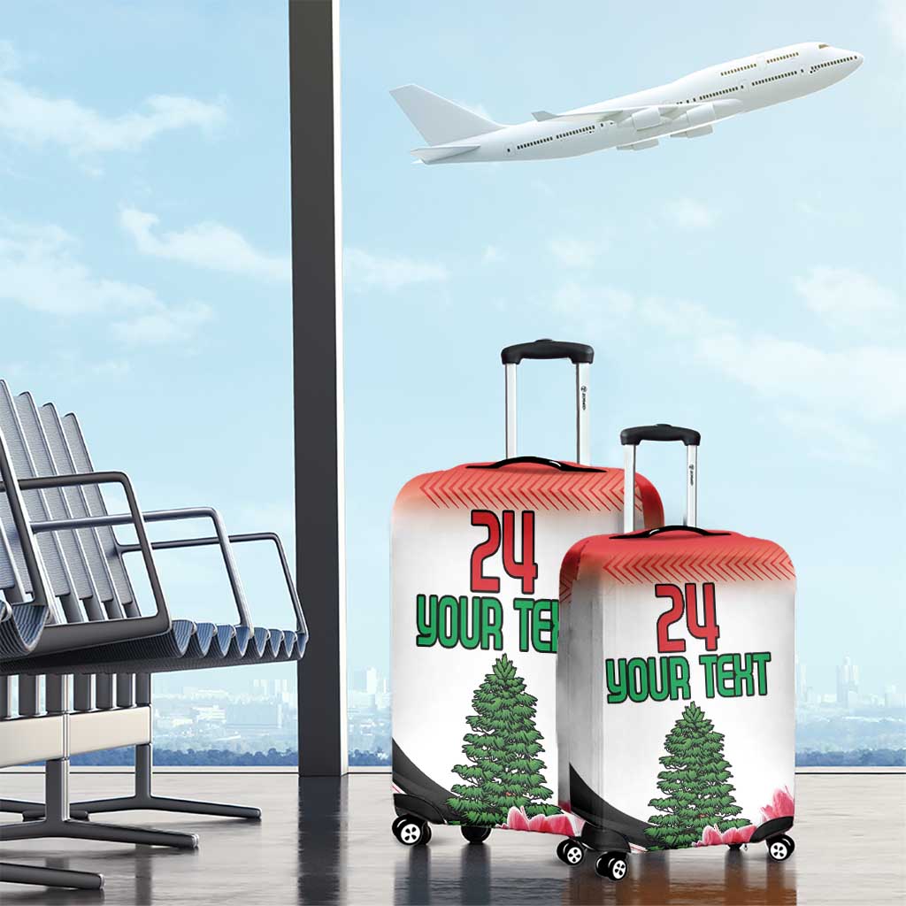 Custom Lebanon Independence Day Luggage Cover Cyclamen Flowers Blooming - Wonder Print Shop