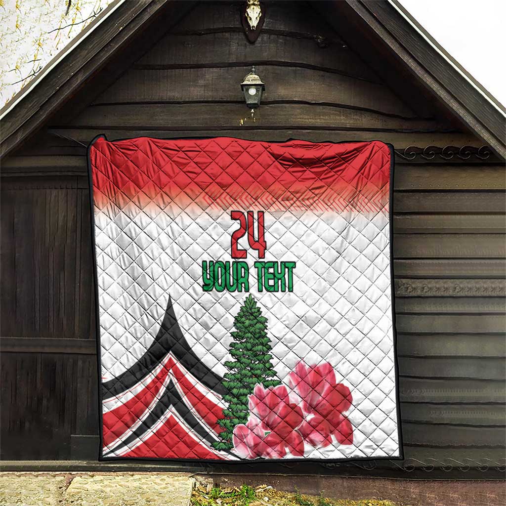 Custom Lebanon Independence Day Quilt Cyclamen Flowers Blooming - Wonder Print Shop