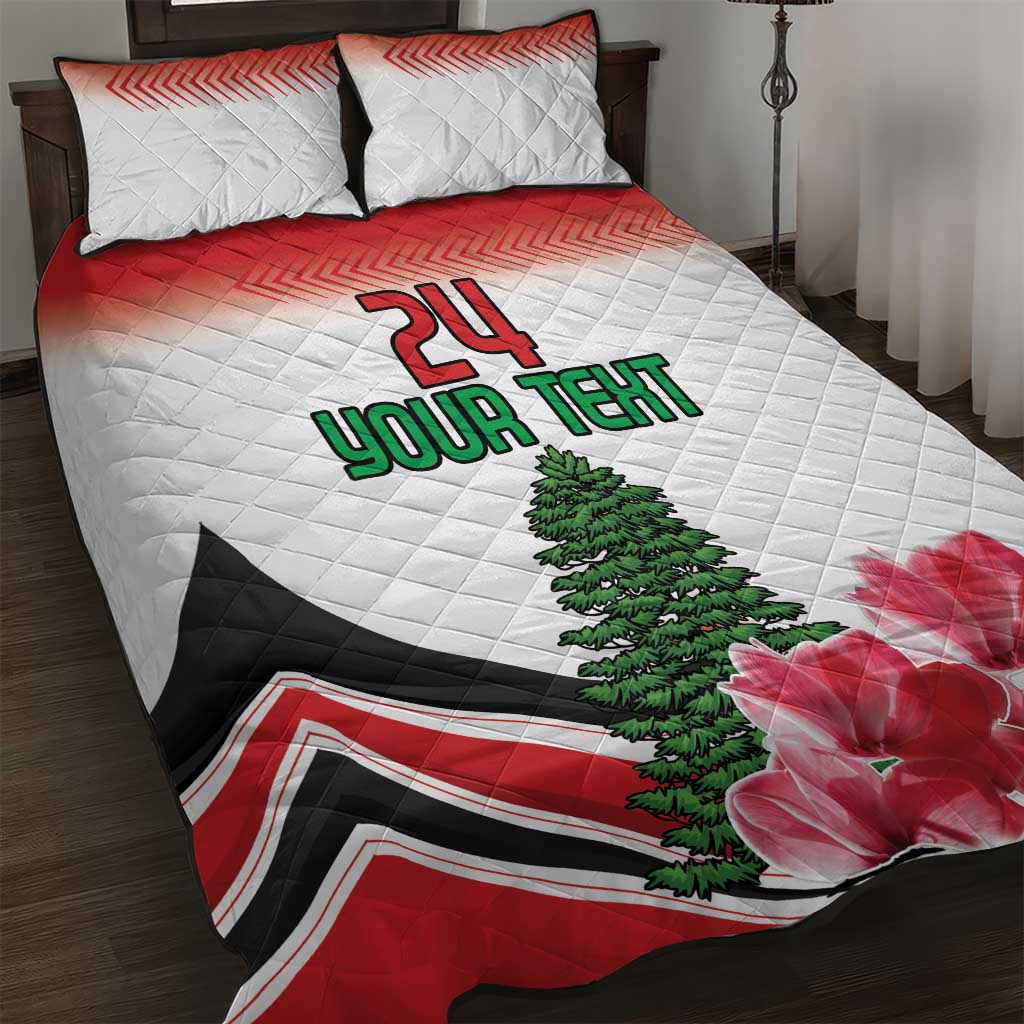 Custom Lebanon Independence Day Quilt Bed Set Cyclamen Flowers Blooming - Wonder Print Shop