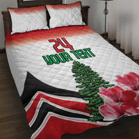 Custom Lebanon Independence Day Quilt Bed Set Cyclamen Flowers Blooming - Wonder Print Shop